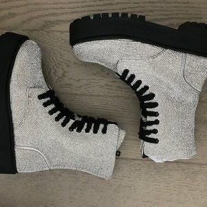 Dolls kill duchess bling combat boots crystal New